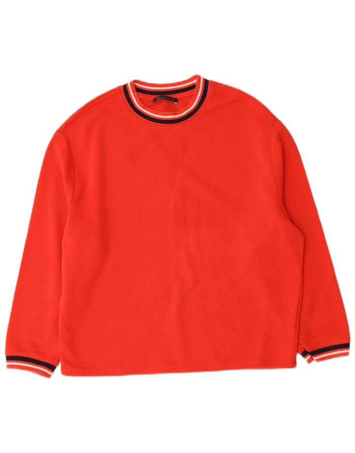Marks & Spencer Womens Oversized Sweatshirt Jumper UK 10 Small Red Cotton