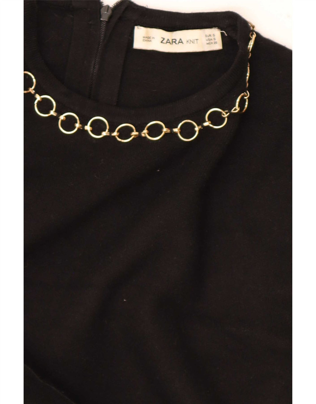 Zara Damen Bluse Top UK 10 Small Schwarz