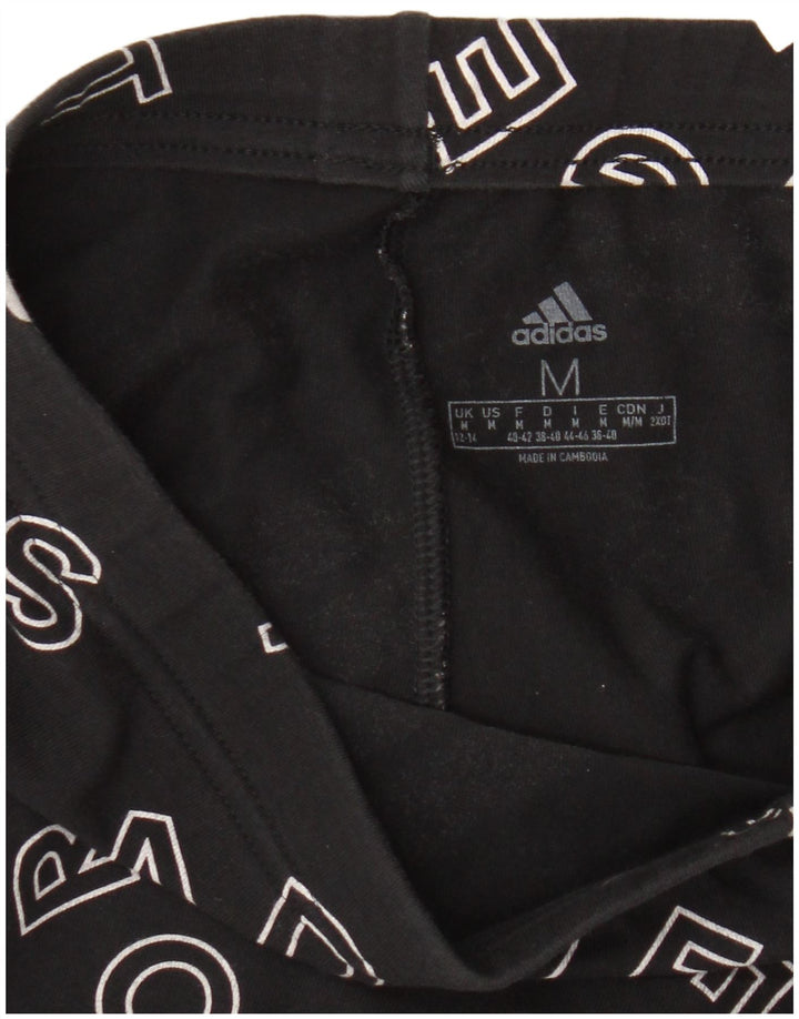 Adidas Womens Graphic Leggings UK 12/14 Medium Black