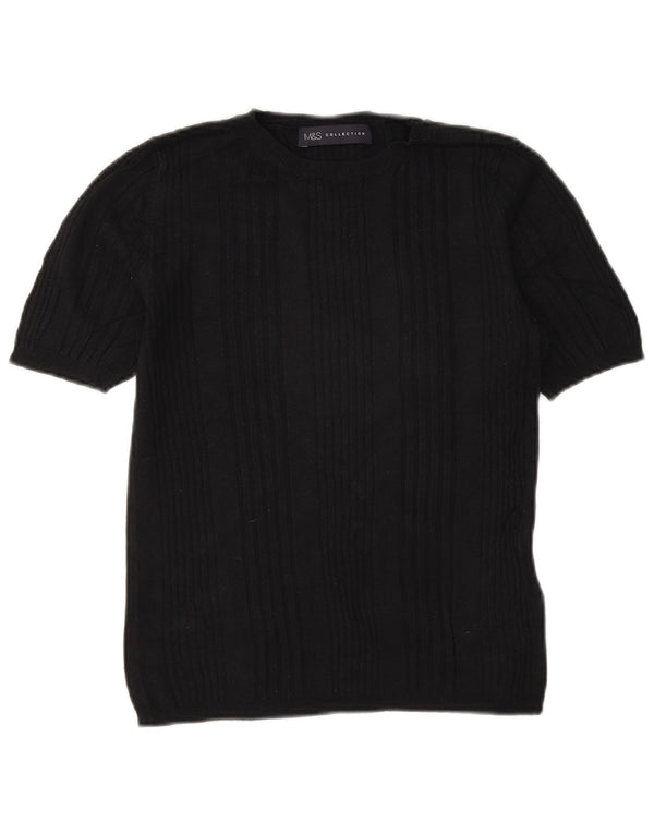 Marks & Spencer Damen Crop Pullover mit U-Boot-Ausschnitt, Gr. 8, Marineblau