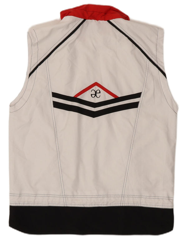 Gilet corto da donna Elegance UK 16 grande poliestere color block bianco