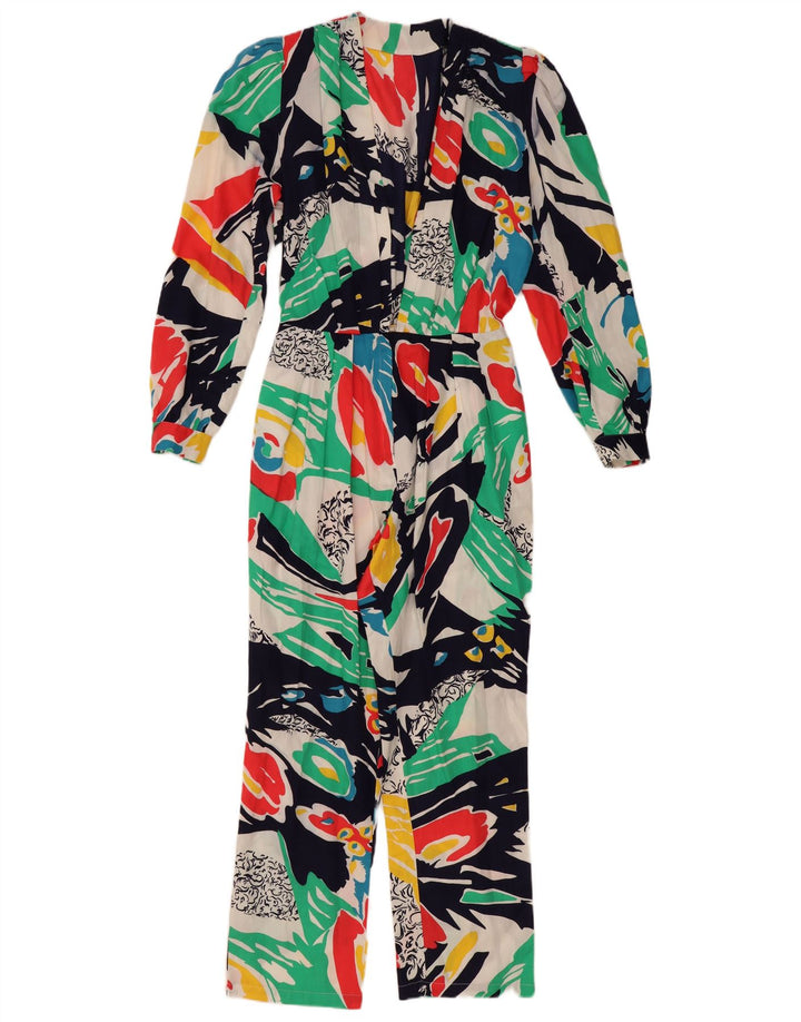 Vintage Womens Abstract Pattern Jumpsuit UK 12 Medium Multicoloured