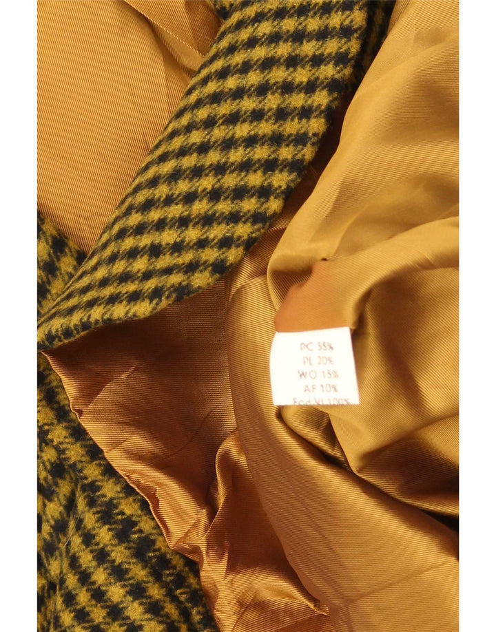 Jachetă vintage pentru bărbați cu 2 nasturi IT 52 XL, poliester cu carouri galbene