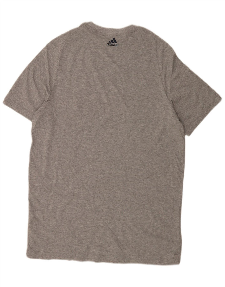 Adidas Mens T-Shirt Top XL Grey Flecked Cotton