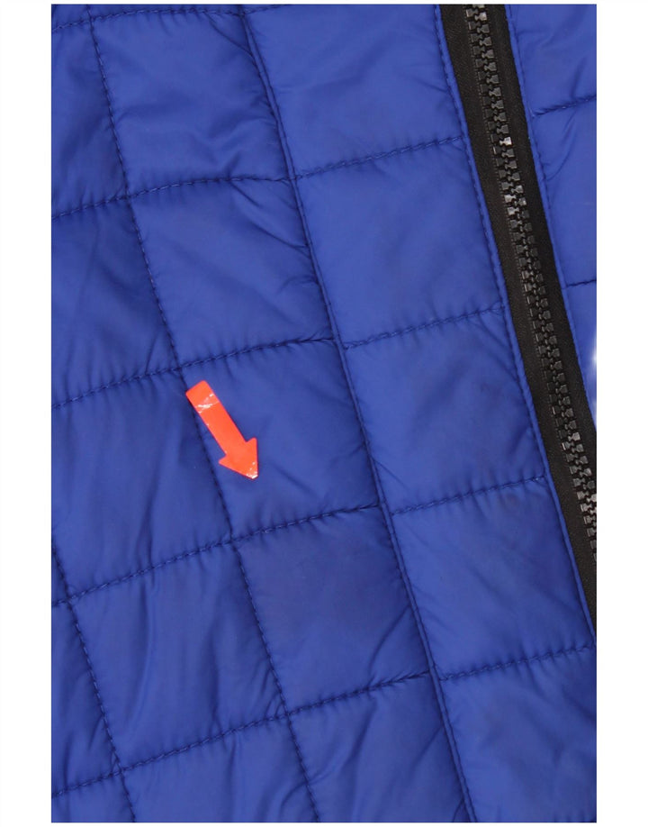 Superdry Womens Hooded Padded Jacket UK 10 Small Blue Nylon