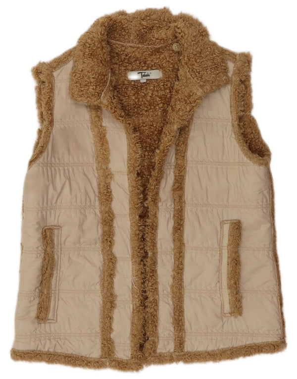 Tadashi Chaleco Sherpa para Mujer UK 10 Small Viscosa Beige