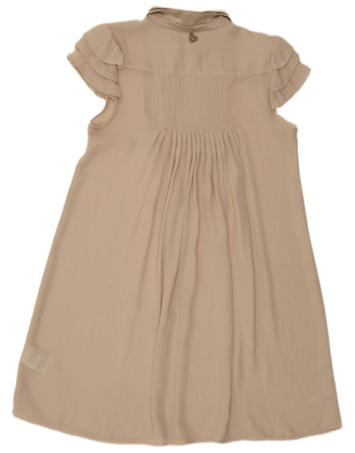 Liu Jo Womens See Through A-Line Dress IT 44 Medium Beige Polyester