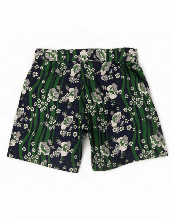 Vintage Damen Shorts W32 Groß grün geblümt