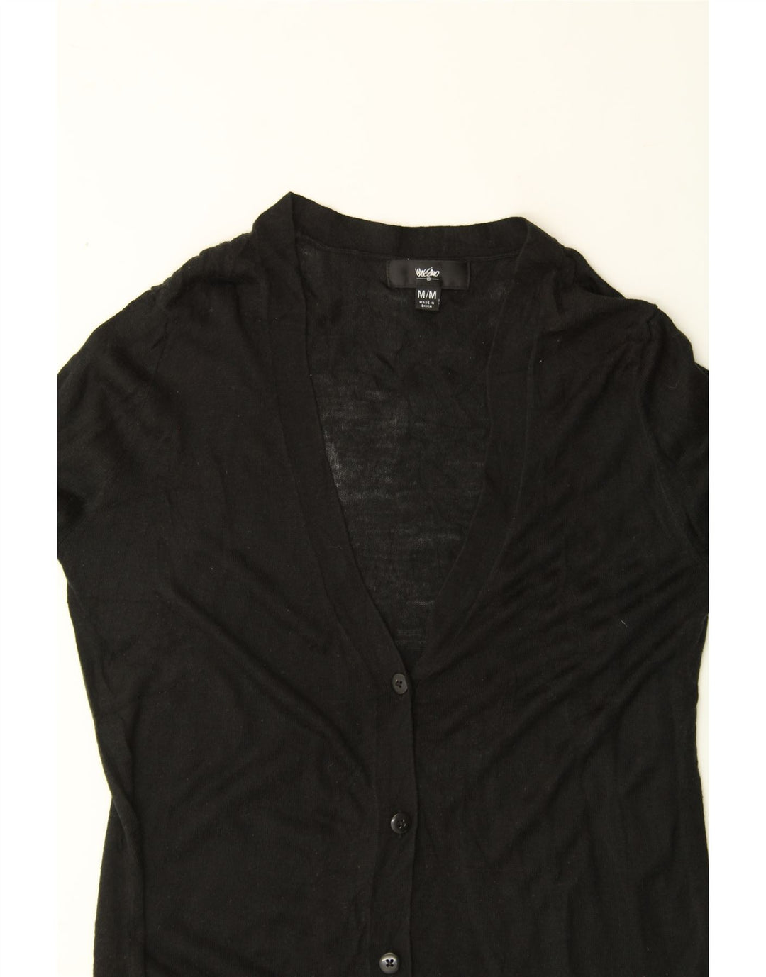 MOSSIMO Womens 3/4 Sleeve Longline Cardigan Sweater UK 12 Medium Black Vintage Mossimo and Second-Hand Mossimo from Messina Hembry 