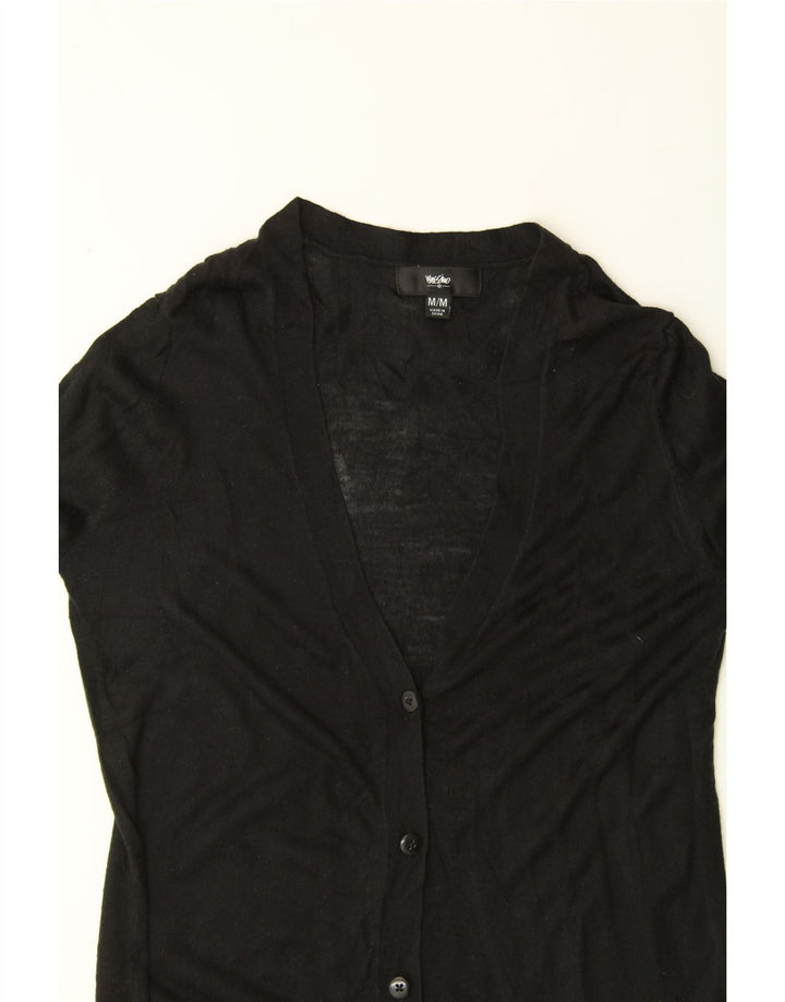 MOSSIMO Womens 3/4 Sleeve Longline Cardigan Sweater UK 12 Medium Black Vintage Mossimo and Second-Hand Mossimo from Messina Hembry 