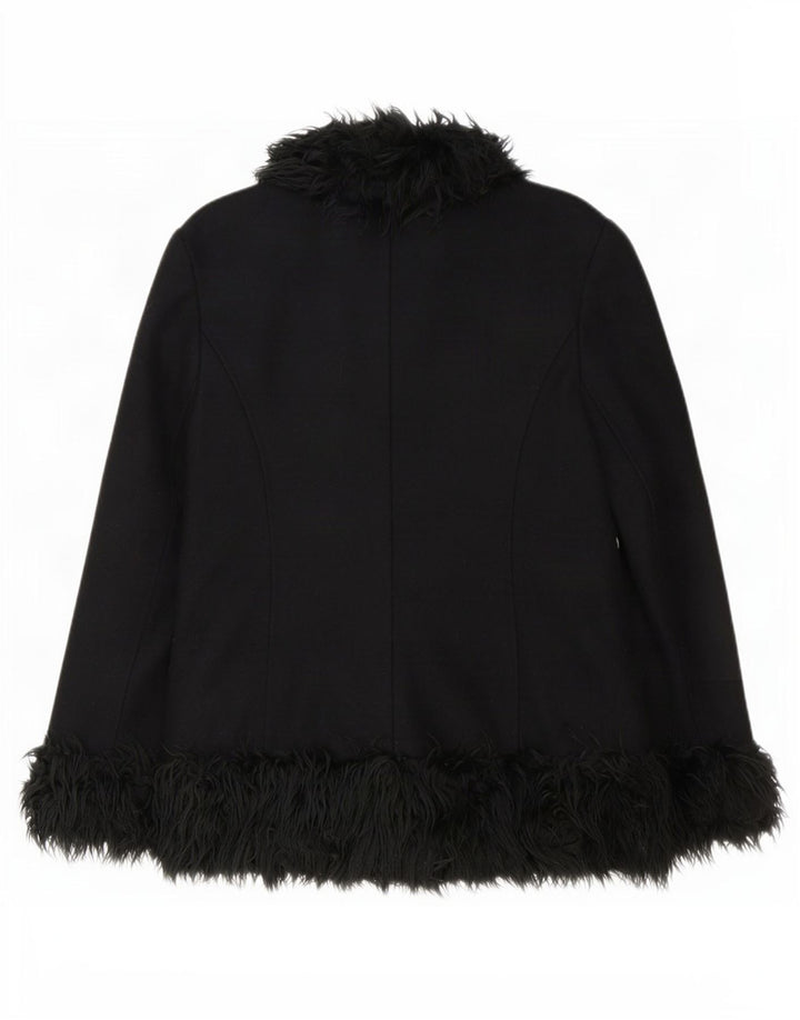 Jachetă Blazer Vintage pentru femei UK 18 XL Lână neagră