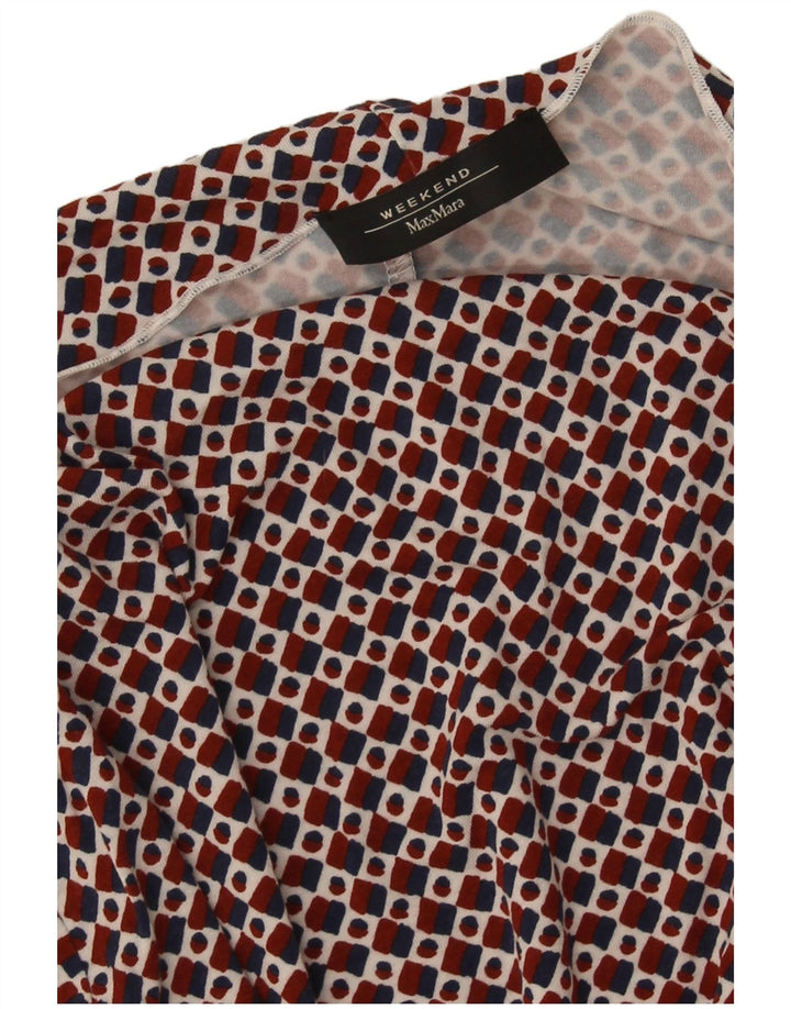 Max Mara Damen Wochenend-Blusenoberteil UK 12 Mittelrot Geometrisch