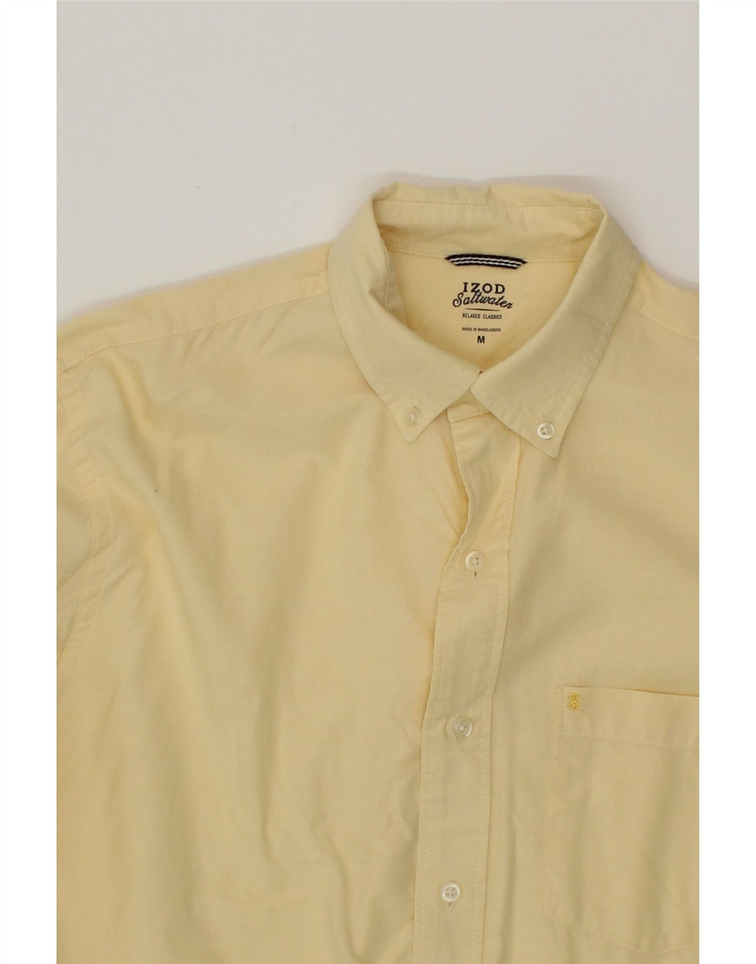 IZOD Mens Salt Water Shirt Medium Yellow Cotton Vintage Izod and Second-Hand Izod from Messina Hembry 