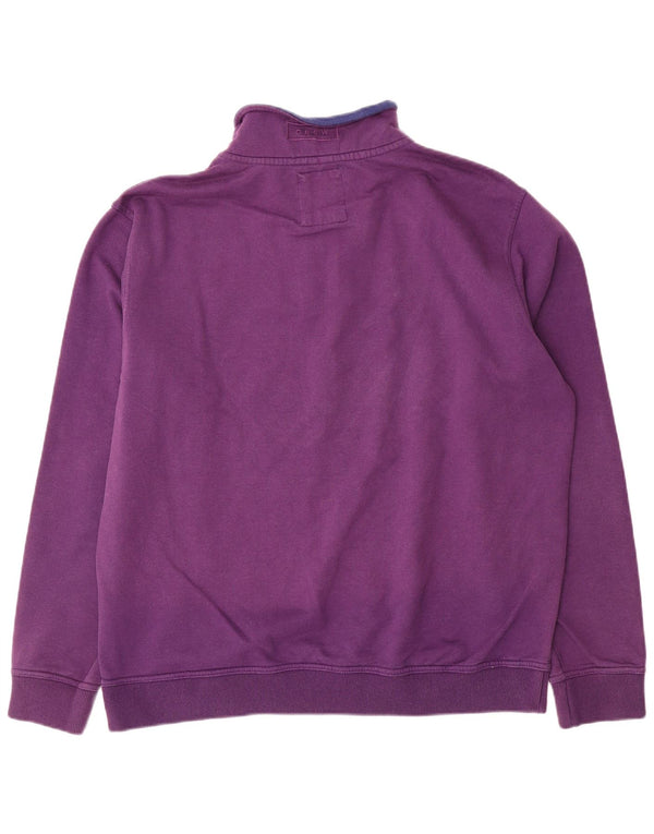 Besætningstøj Herre Zip Neck Sweatshirt Jumper 2XL Lilla Bomuld