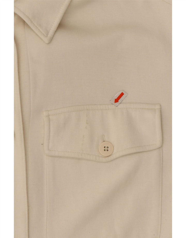 Massimo Dutti Womens Oversized Shirt UK 10 Small Off White Nylon