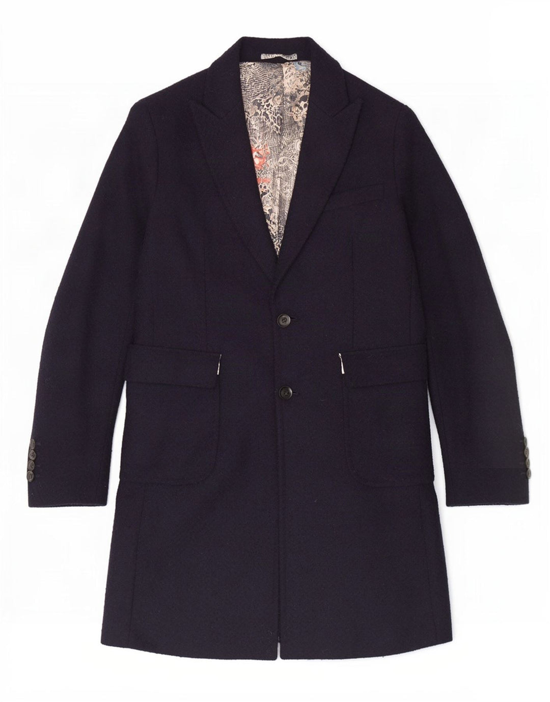 Soprabito da donna Gianni Feraud UK 14 Grande poliestere Chevron blu navy