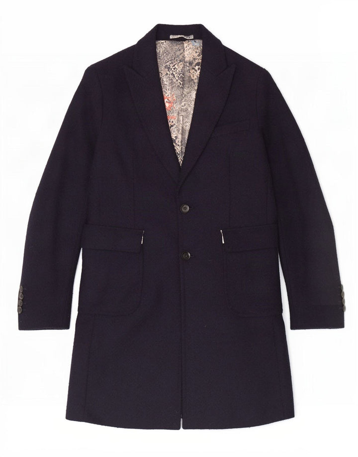 Soprabito da donna Gianni Feraud UK 14 Grande poliestere Chevron blu navy