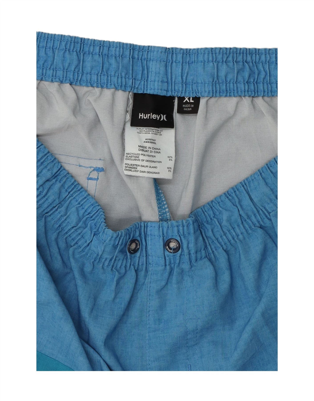 HURLEY Mens Graphic Swimming Shorts XL  Blue Striped Polyester Vintage Hurley and Second-Hand Hurley from Messina Hembry 