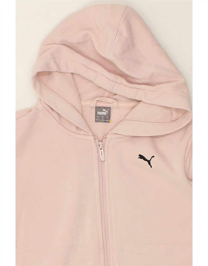 PUMA Womens Zip Hoodie Sweater UK 12 Medium Pink Vintage Puma and Second-Hand Puma from Messina Hembry 