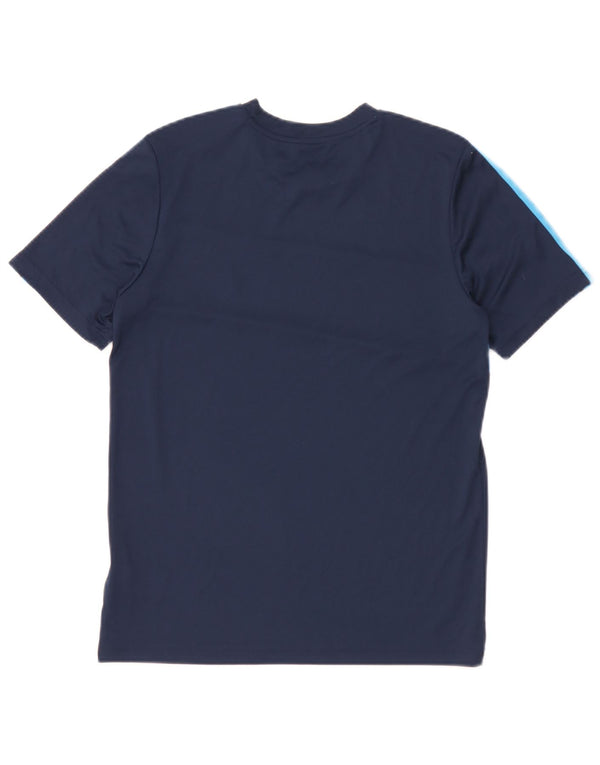 Adidas Boys T-Shirt Top 13-14 Years Navy Blue Colourblock Polyester