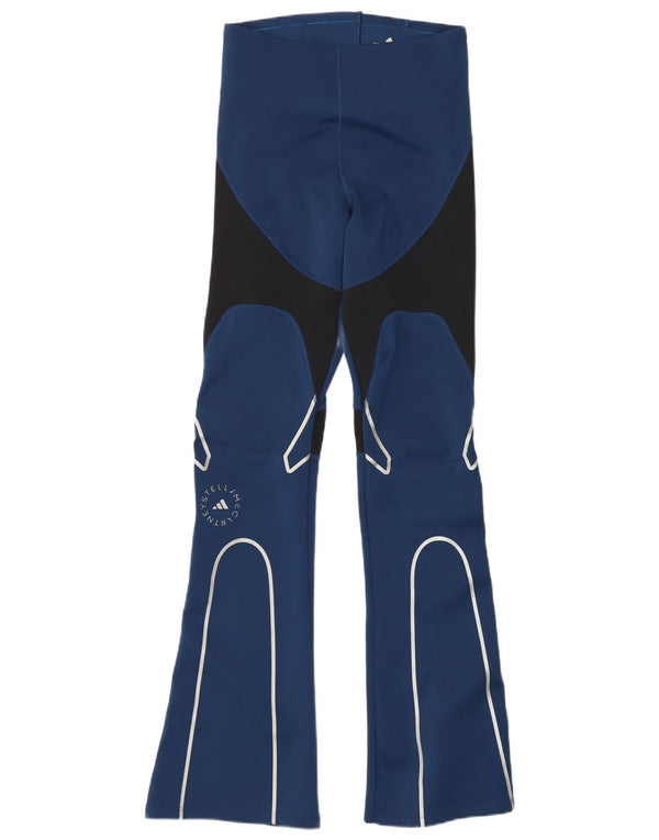 Adidas Femmes Stella McCartney Leggings UK 8/10 Petit Bleu Colorblock