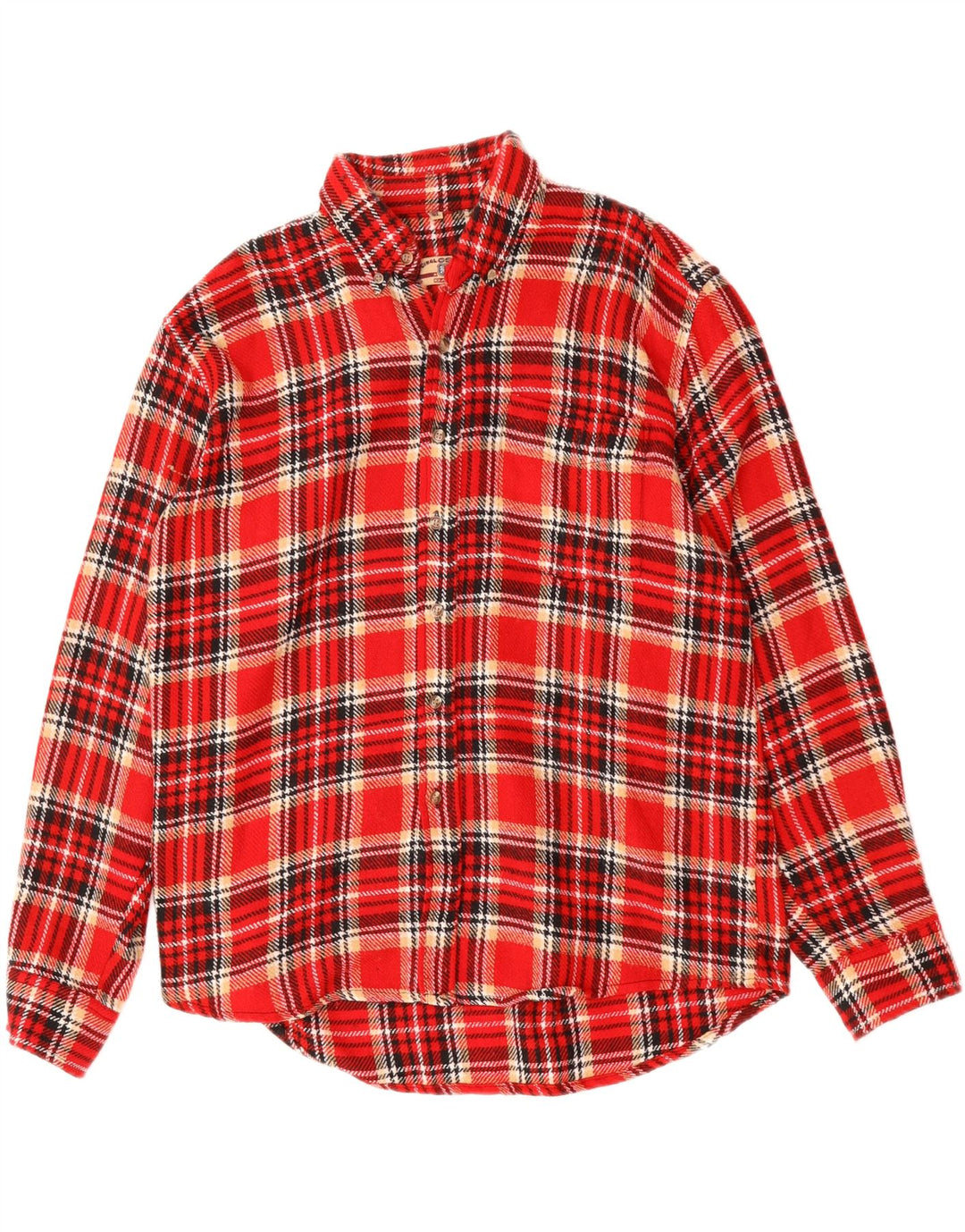 VINTAGE Mens Overshirt Shirt XL Red Check Acrylic Vintage Vintage and Second-Hand Vintage from Messina Hembry 