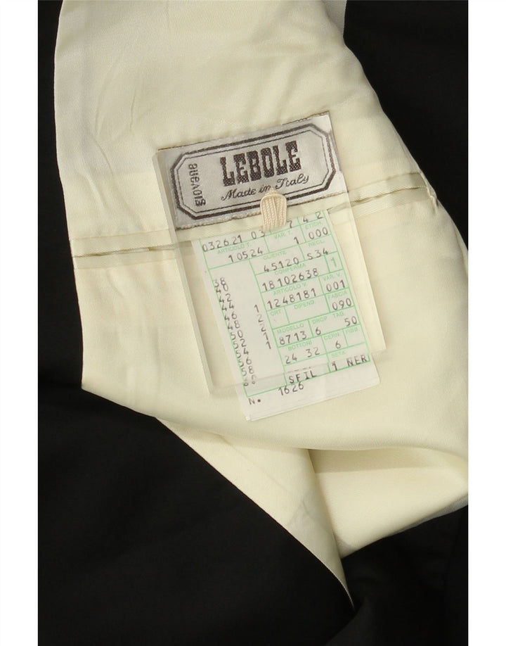 Lebole Herre 1 Knap Blazer Jakke IT 50 Stor Sort Uld