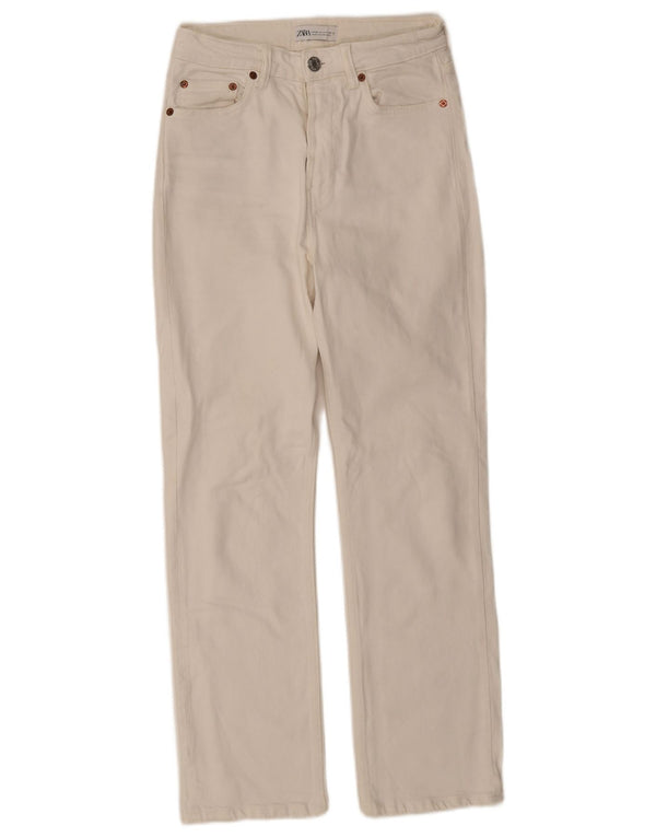 Blugi Drepți Femei Zara EU 36 XS W26 L28 Bumbac Alb