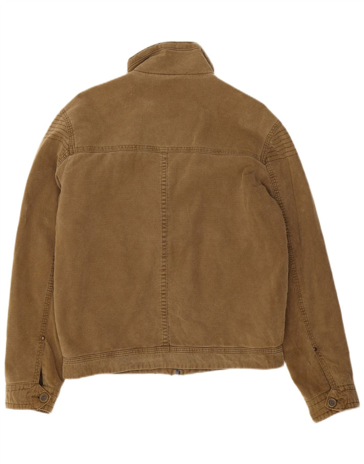 Marks & Spencer Mens Utility Jacket UK 36 Small Beige Cotton