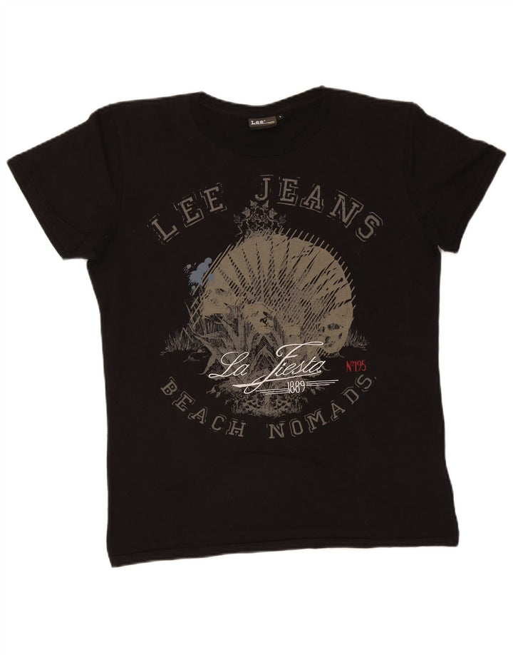 Lee Herre Grafisk T-Shirt Top Stor Sort Bomuld