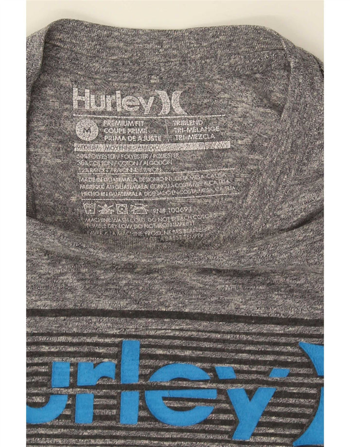 Hurley Mens Premium Fit Graphic T-Shirt Top Medium Grey Flecked Polyester