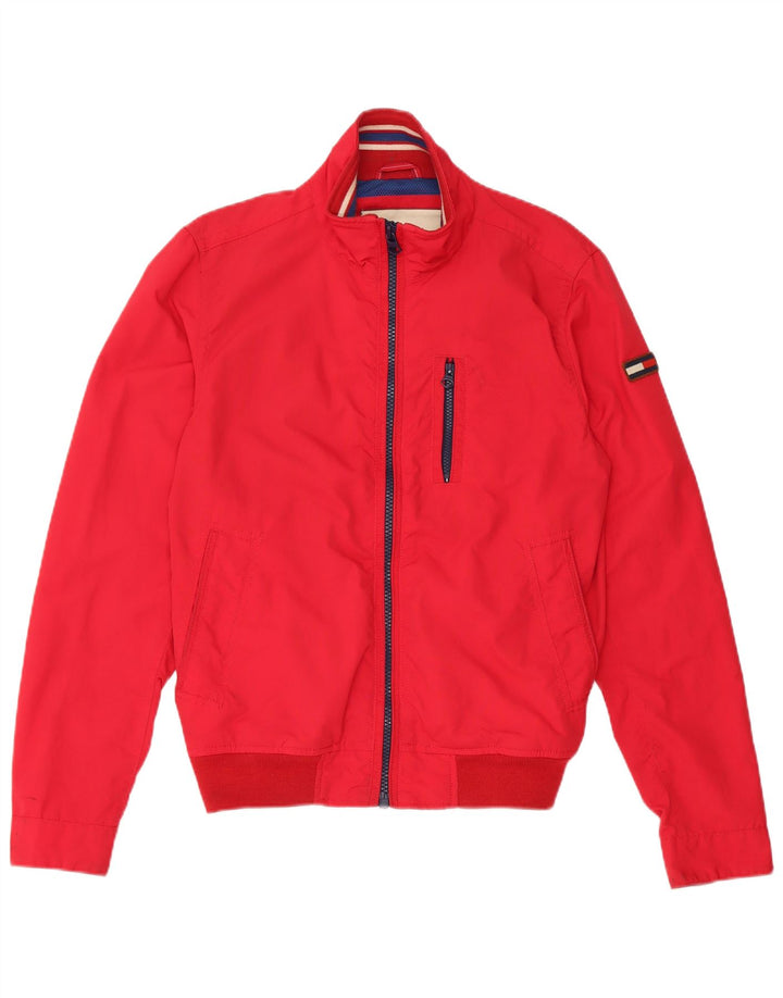 Tommy Hilfiger Mens Bomber Jacket UK 36 Small Red Nylon