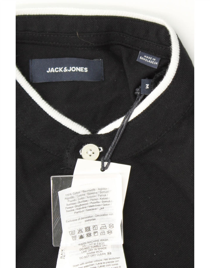JACK & JONES Mens Polo Shirt Medium Black Cotton Vintage Jack & Jones and Second-Hand Jack & Jones from Messina Hembry 