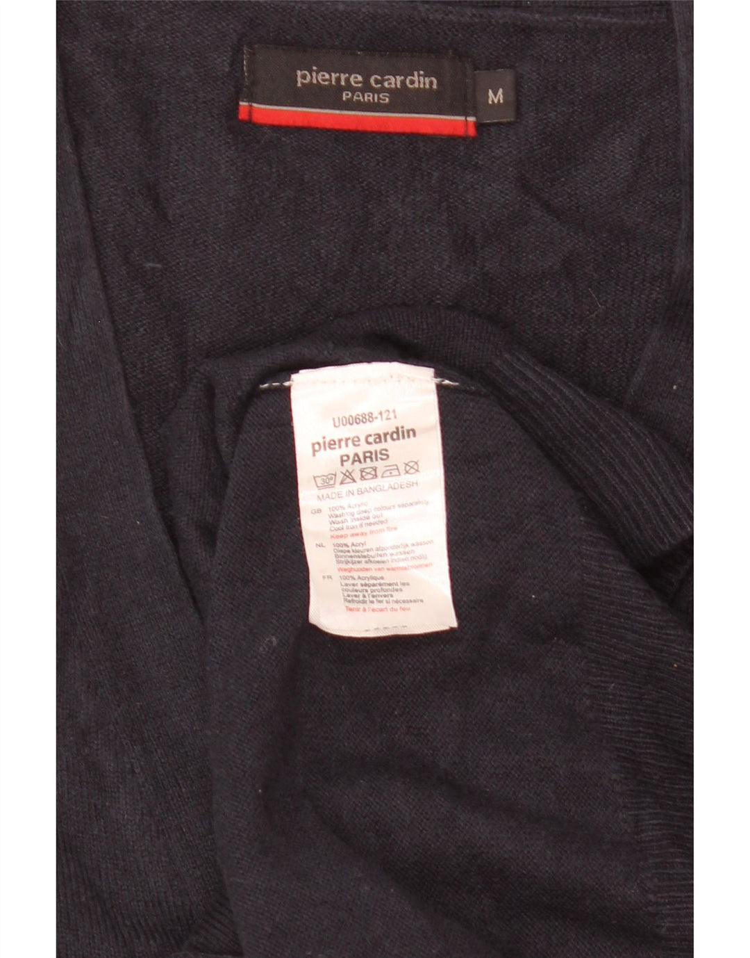 Pierre Cardin Mens Cardigan Sweater Medium Navy Blue Acrylic