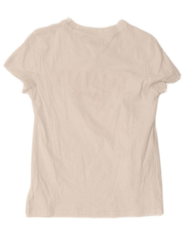 Tommy Hilfiger Damen Grafik-T-Shirt-Oberteil UK 6 XS Weiß