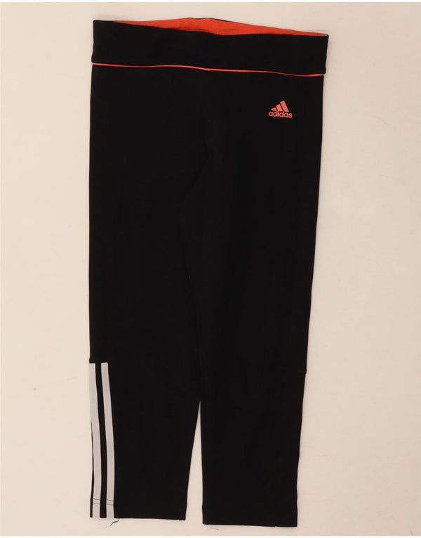 Adidas Damen Climalite Capri Leggings UK 8 Small Schwarz Polyester