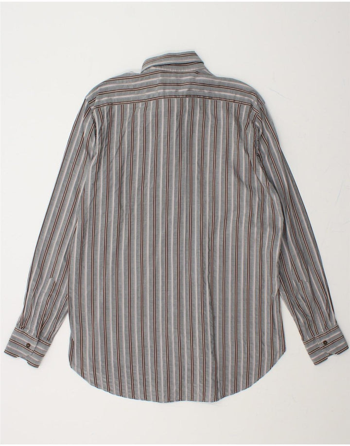 ETRO Mens Shirt Size 41 Large Grey Striped Cotton Vintage Etro and Second-Hand Etro from Messina Hembry 