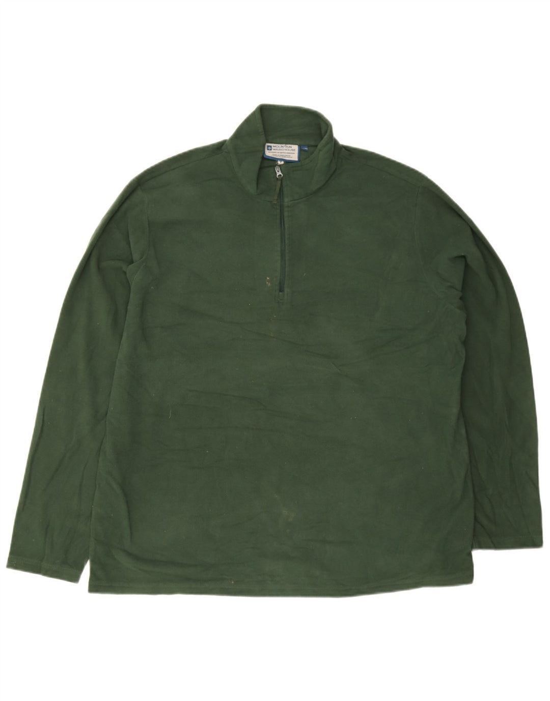 Mountain Warehouse Mens Zip Neck Fleece Jumper 2XL Green Polyester