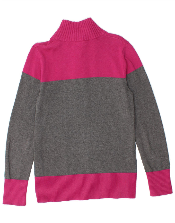 EDDIE BAUER Womens Button Neck Jumper Sweater UK 12 Medium Pink Vintage Eddie Bauer and Second-Hand Eddie Bauer from Messina Hembry 