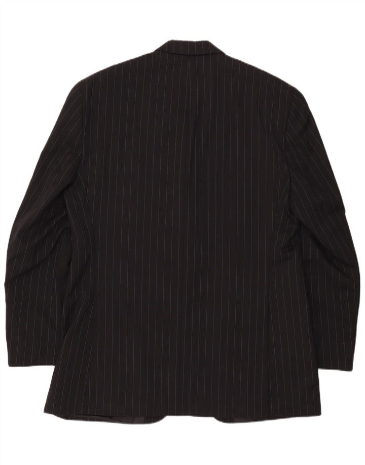 Giacca blazer da uomo a 3 bottoni CHAPS UK 42 XL lana gessata nera