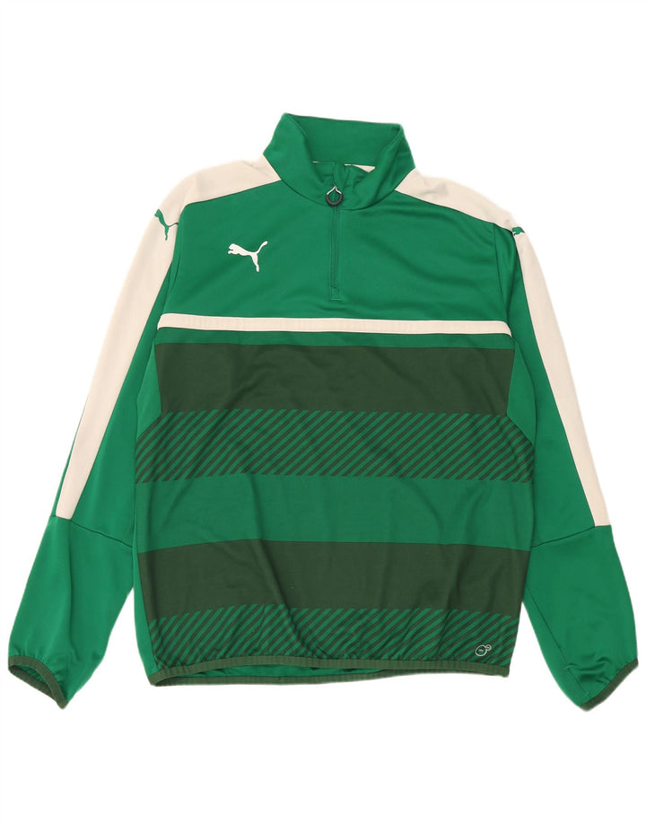 Puma Herre Zip Neck Pullover Træningsdragt Top XL Grøn Colourblock Polyester