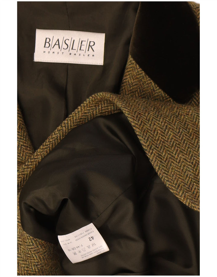 Basler Damen-Blazerjacke mit 3 Knöpfen, UK 16, Größe L, grün, Fischgrätenmuster, klassisch
