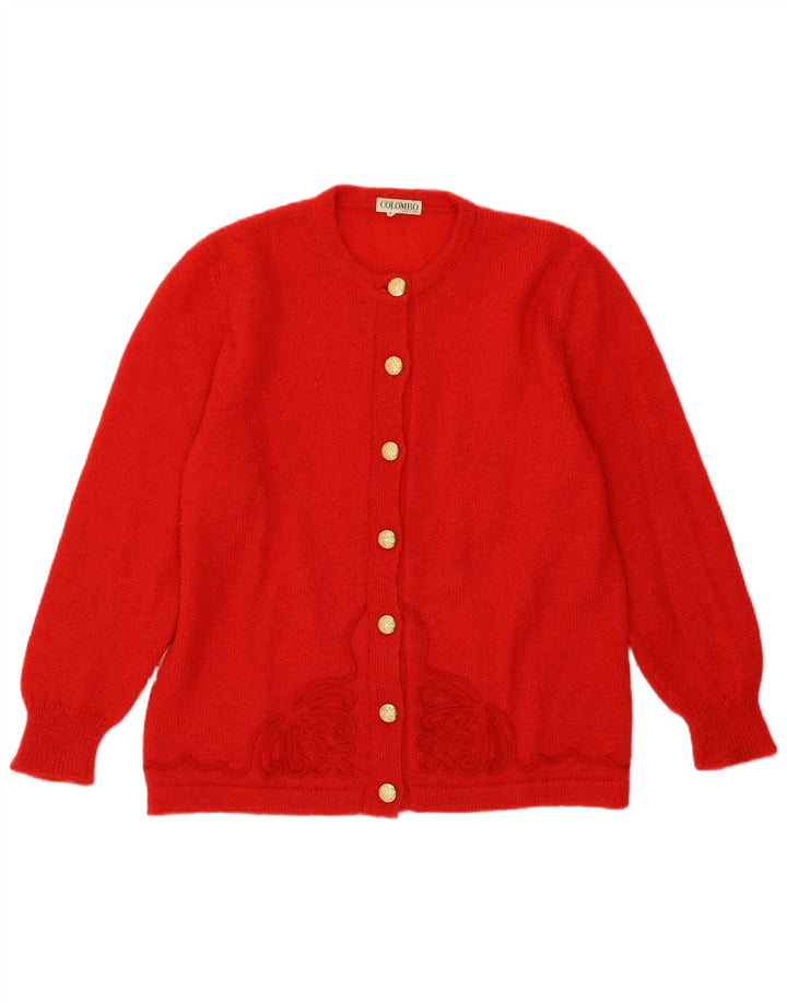 Maglia Cardigan Donna Colombo IT 44 Mohair Rosso Medio