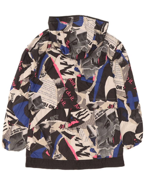 Nike Womens Hooded Pullover Rain Jacket UK 6 XS Multicoloured Geometric