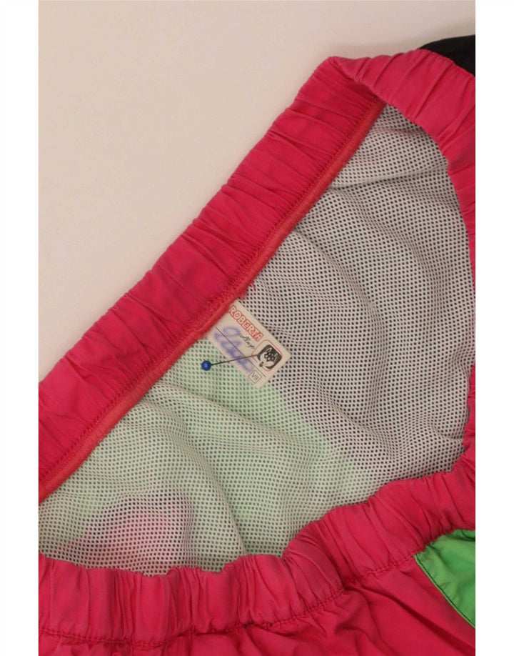 Vintage Womens Swimming Shorts UK 14 Medium Multicoloured Colourblock