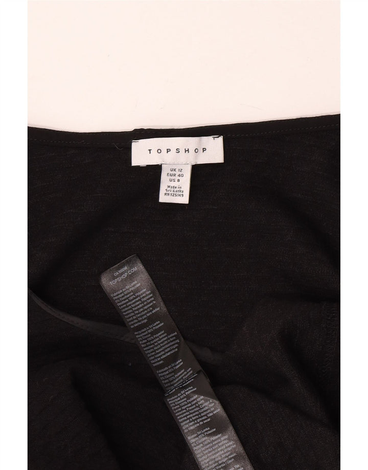 Topshop Mini vestido básico para mujer UK 42 Mediano Poliéster negro