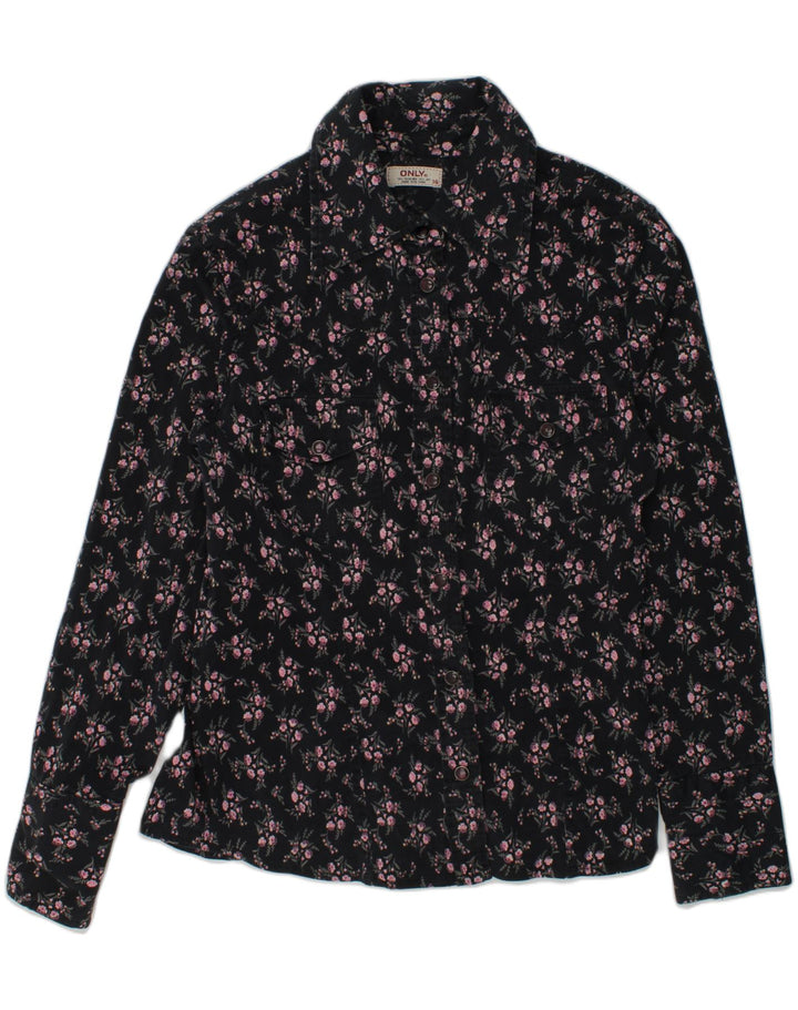 ONLY Womens Shirt EU 36 Small Navy Blue Floral | Vintage Only | Thrift | Second-Hand Only | Used Clothing | Messina Hembry 