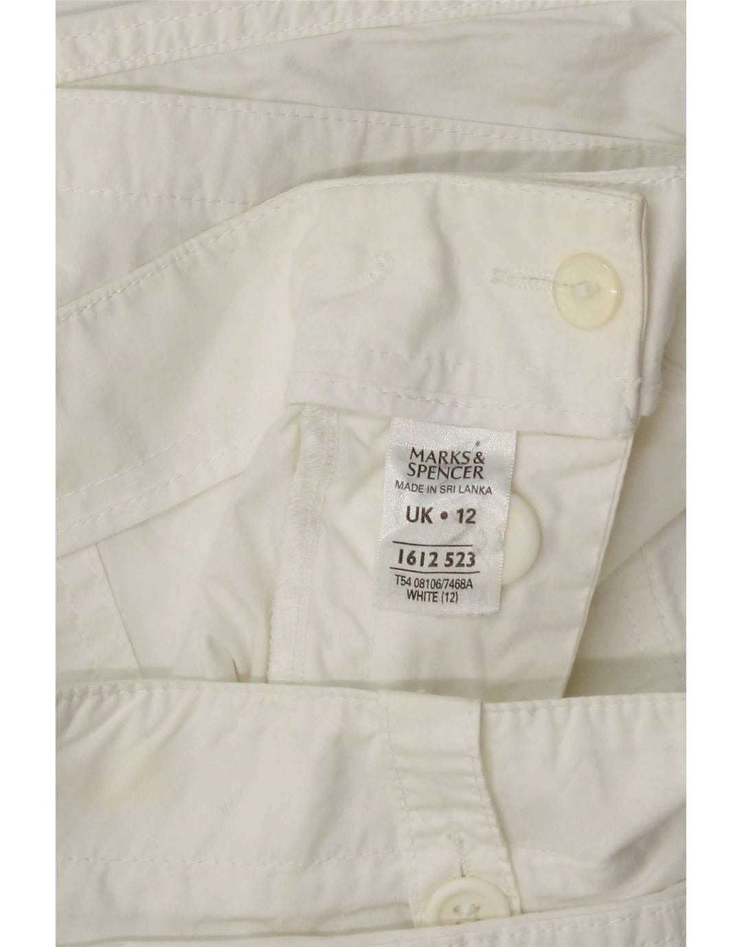 Marks & Spencer Womens Cargo Shorts UK 12 Medium W32  White Cotton