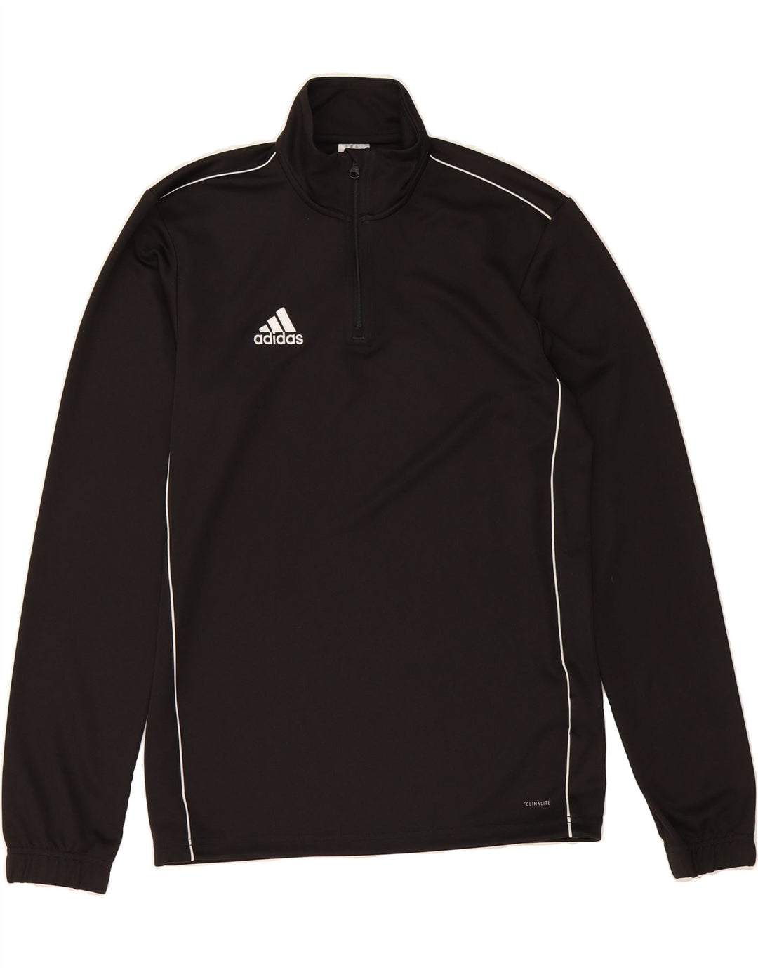 ADIDAS Mens Climalite Graphic Zip Neck Pullover Tracksuit Top Small Black Vintage Adidas and Second-Hand Adidas from Messina Hembry 