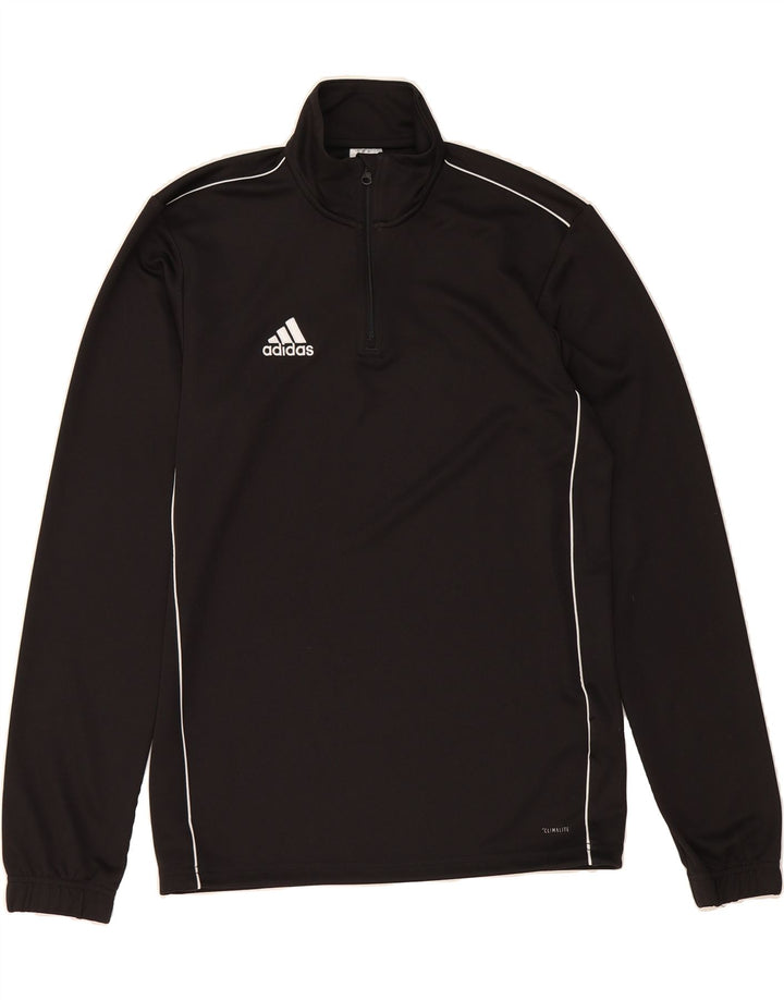 ADIDAS Mens Climalite Graphic Zip Neck Pullover Tracksuit Top Small Black Vintage Adidas and Second-Hand Adidas from Messina Hembry 